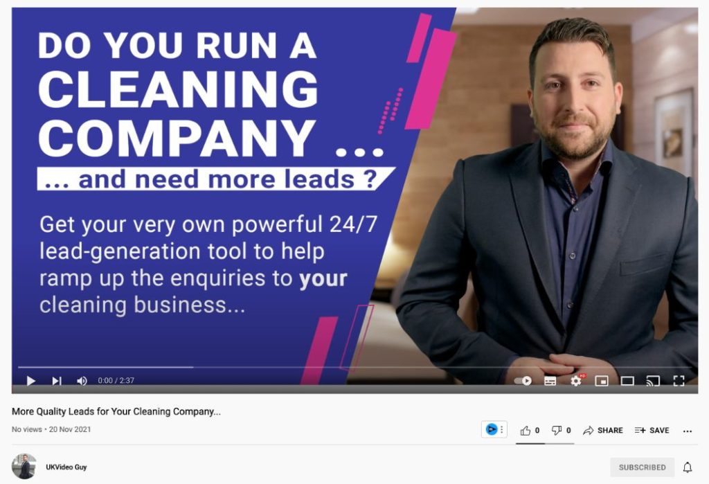 More Quality Leads for Your Cleaning Company by UKVideo Guy
